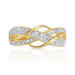 Bague plaqué or entrelacée 2 tons zirconias - vue 3