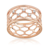 Bague plaqué or rose zirconia