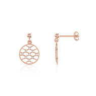 Boucles d'oreilles plaqué or rose zirconia
