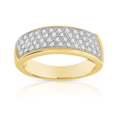Bague plaqué or 2 tons zirconias