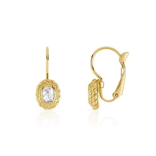 Boucles d'oreilles plaqué or dormeuses zirconias