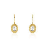 Boucles d'oreilles plaqué or dormeuses zirconias - vue D1