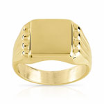 Chevalière plaqué or carrée - vue 1