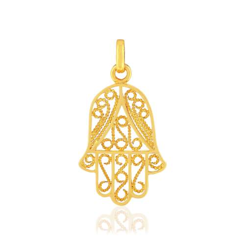 Gold-plated Hand of Fatima pendant
