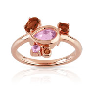 Bague plaqué or rose cristal