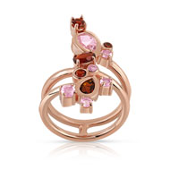 Bague plaqué or rose cristal