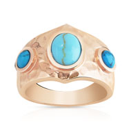 Bague plaqué or rose pierres imitation