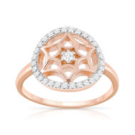 Bague dreamcatcher plaqué or rose 2 tons zirconia