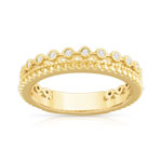 Bague plaqué or zirconia - vue 1