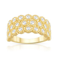 Bague plaqué or zirconia