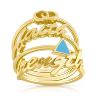 Lot de 4 bagues plaque or