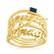 Lot de 4 bagues plaque or