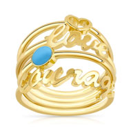 Lot de 4 bagues plaqué or