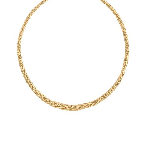 Collier plaqué or maille palmier 45 cm
