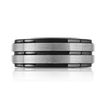Bague tungstène mat et revêtement noir - vue 3