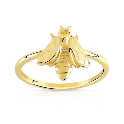 Bague en métal doré - vue V1