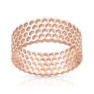 Bague acier doré rose