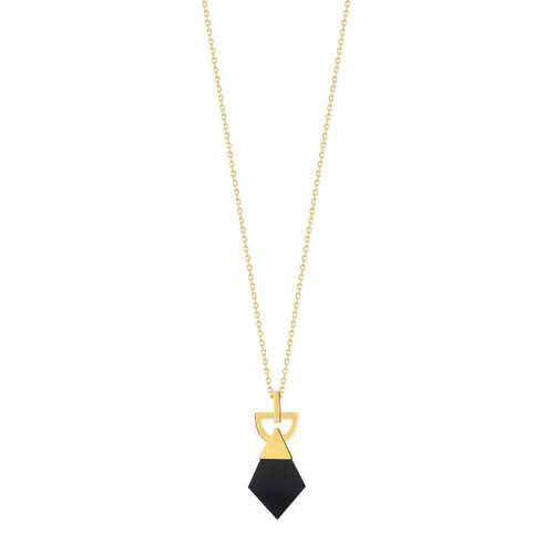 Collier doré et acrylique