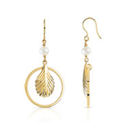 Boucles d'oreilles dorées perles de culture de ch