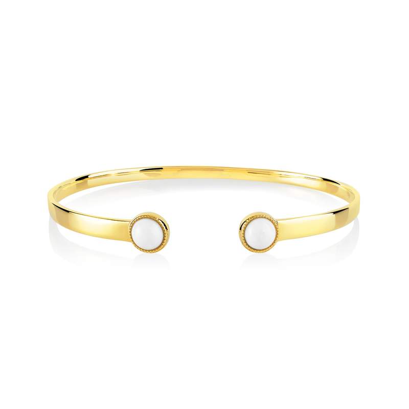 Gouden armband met agaat - afbeelding 1