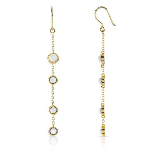 Boucles d'oreilles dorées agate
