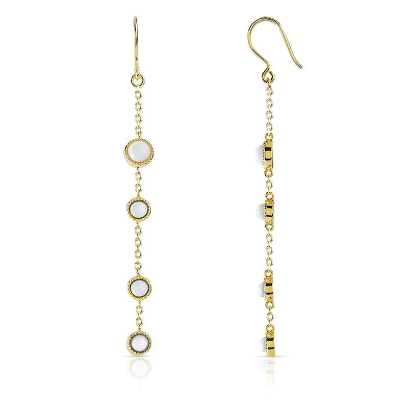 Boucles d'oreilles dorées agate - vue 1