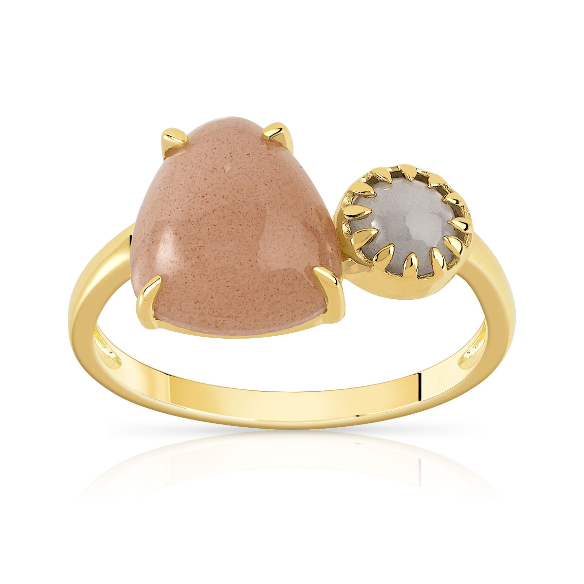 Bague dorée pierre de lune - vue V1