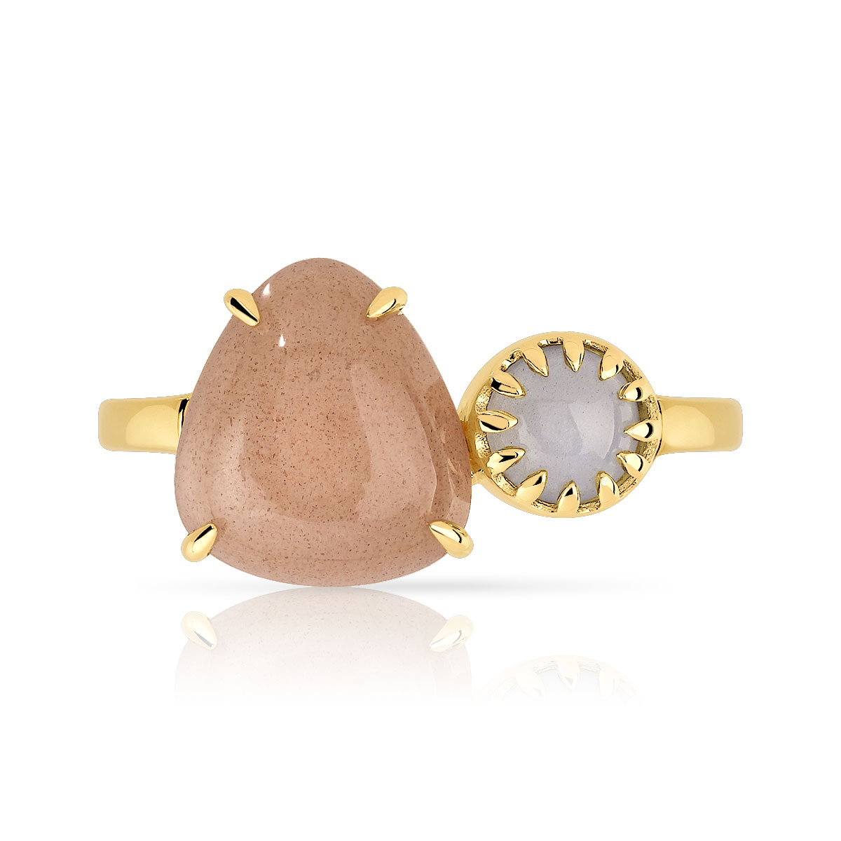 Bague dorée pierre de lune - vue V3