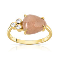 Bague dorée pierre de lune zirconia