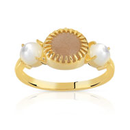 Bague dorée pierre de lune nacre