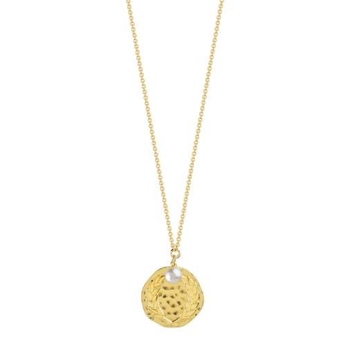Collier doré perle imitation