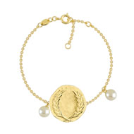 Bracelet doré perles de culture imitation