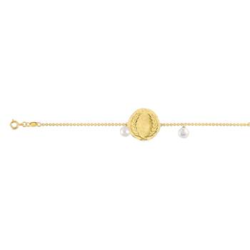 Vergulde armband met imitatie gekweekte parels