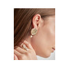 Boucles d'oreilles dorées perles de culture imitation - vue Vporté 2