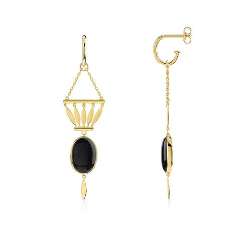 Boucles d'oreilles dorées acrylique