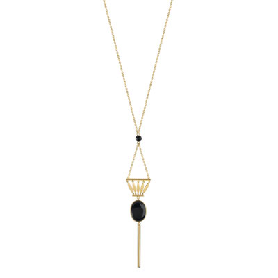 Collier doré acrylique - vue 1