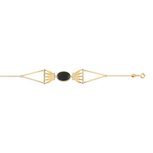 Bracelet doré acrylique noir