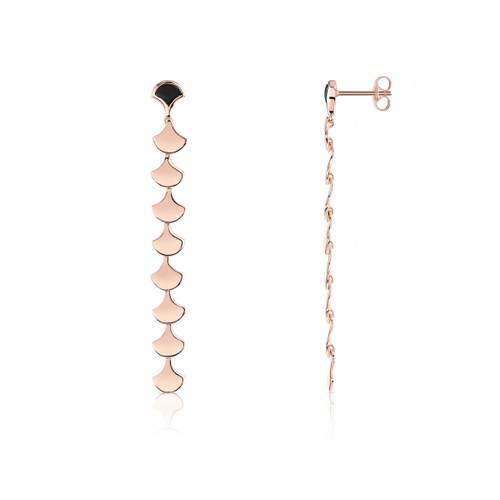Boucles d'oreilles dorées roses acrylique