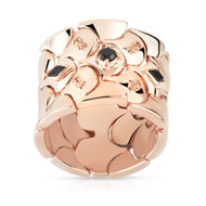 Bague dorée rose spinnelle zirconia acrylique