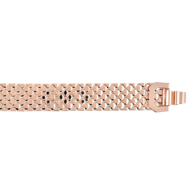 Bracelet doré rose spinelles zirconias acrylique 19 cm - vue 1