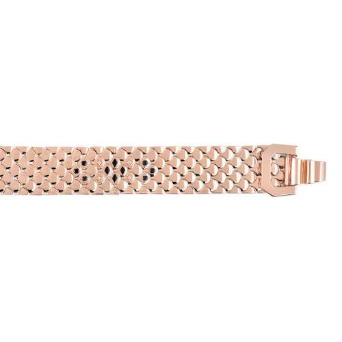 Bracelet doré rose spinelles zirconias acrylique 19 cm