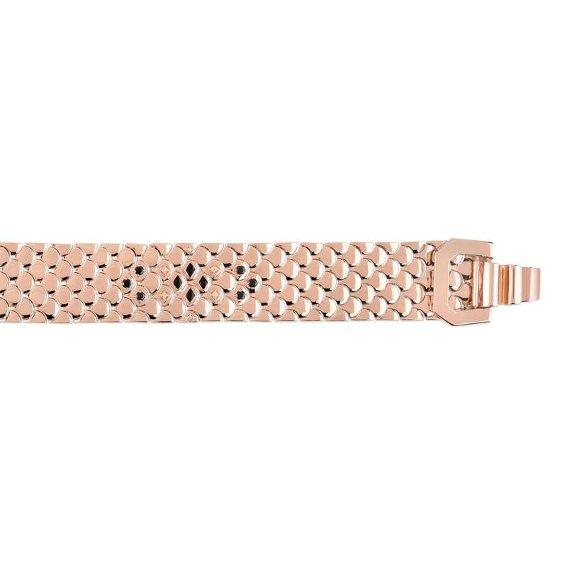 Bracelet doré rose spinelles zirconias acrylique 19 cm - vue 1