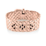 Bracelet doré rose spinelles zirconias acrylique 19 cm - vue D1