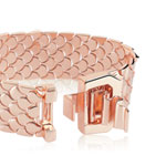 Bracelet doré rose spinelles zirconias acrylique 19 cm - vue D2