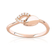 Bague dorée rose zirconia