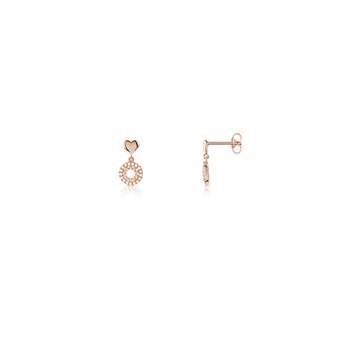 Gold-tone earrings with pink zirconia