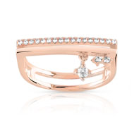 Bague dorée rose zirconia