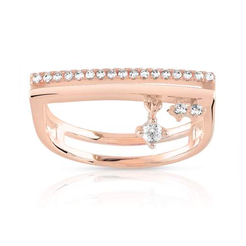 Pink zirconia gold ring