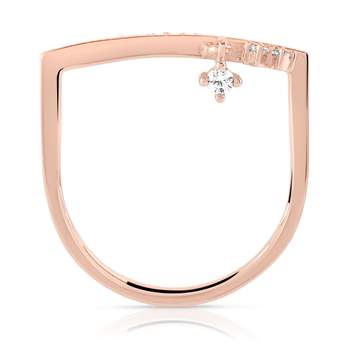 Pink zirconia gold ring