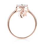 Bague dorée rose zirconia - vue 2